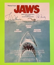John Williams & Peter Benchley Signed Jaws Piano Music Prog RARE Vintage Sig K9