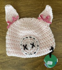 Baby Pink Pig Hat Handmade Crocheted Three Little Pigs Size 3-6 Months Photos