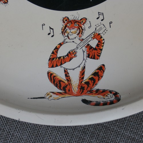7 Fire King Milk Glass ESSO TIGER Coffee Cups & Matching Serving Bar Tray PROMO - Picture 7 of 12