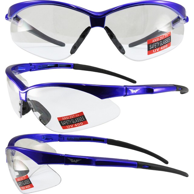 NEW 3M Z87+ Sport Safety Glasses Black & Blue Sunglasses 3M U6L3 Safety