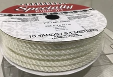 White Twist Cord Rope Trimming .19in/0.5cm - Nylon ~ 10 Continuous Yards -NEW