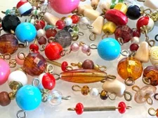 Vintage 2 Looped Beads Connector Beads Mix around 180 pieces