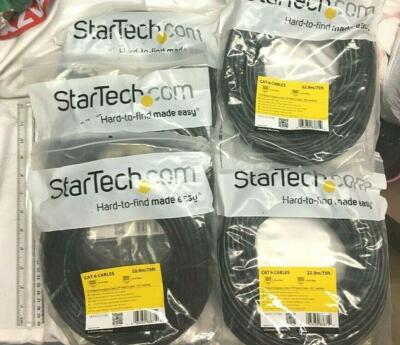 Startech Lot of 5 Cat6 Cables 75 Ft RJ-45 Male - RJ-45 Male N6PATCH75BK NIP 