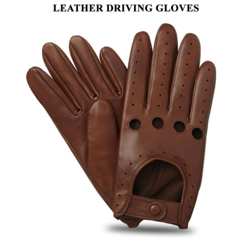 Mens Classic Retro style quality Chauffeur Soft Lambskin Leather Driving Gloves - Picture 1 of 7