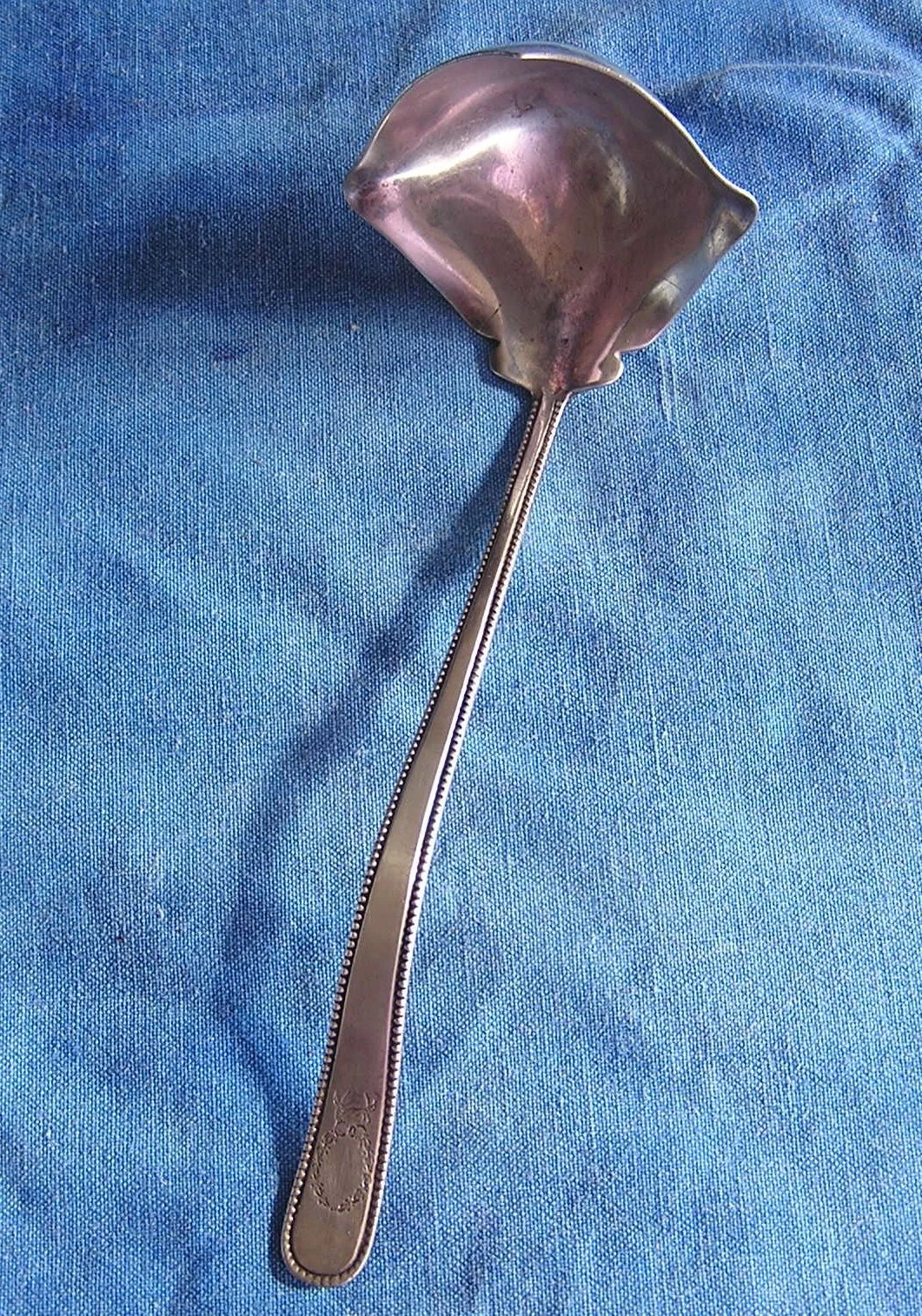 ANTIQUE STERLING GRAVY LADLE SHREVE CRUMP LOW ANTIQUE