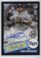 2020 Update 1985 Topps Baseball Black 8/199 Michael Brosseau Mike Auto 00u2