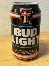 2025 Texas Tech Bud Light - limited edition empty Beer Can - Bottom Opened