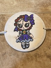 Hand painted Thaumatrope Purple Goth Cthulhu Stocking stuffer Spinner toy NEW