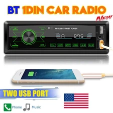 Single 1DIN Car Stereo MP3 Player Bluetooth FM Radio USB AUX Receiver Head Unit