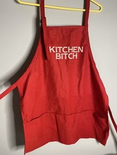 Kitchen Bitch Funny Red Apron VTG, Humorous Chef Aprons, Novelty Cooking Aprons
