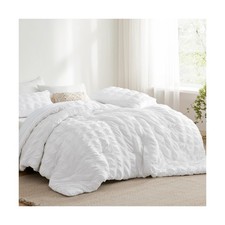 Bedsure Bed in a Bag Queen - 7 Pieces Plaid Seersucker Bedding ... USA FAST SHIP