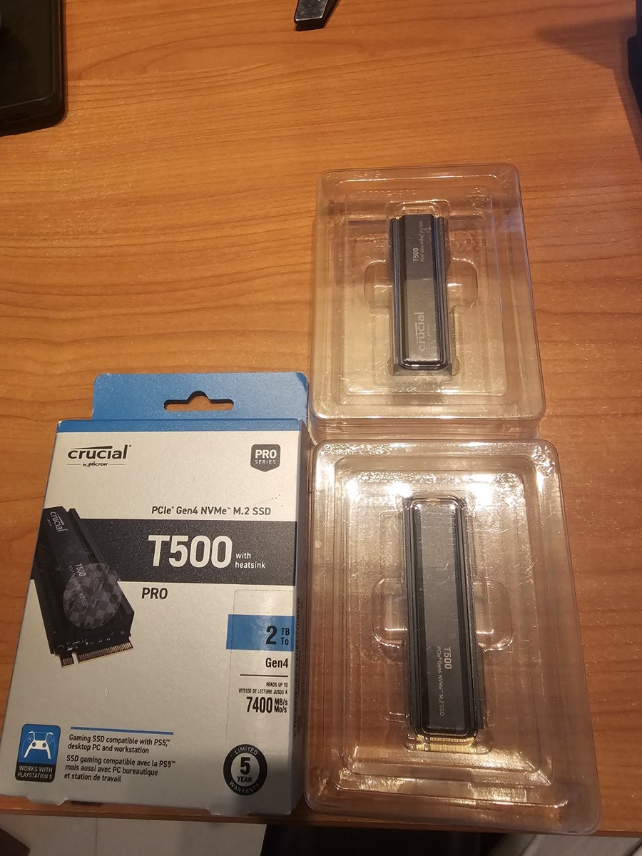 Crucial T500 2TB SSD PRO Series Heatsink - Never used (Listing is