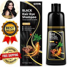 Shampoo Para Cubrir Canas Cabello negro Hierbas Naturales Brillo Y Crecimi    