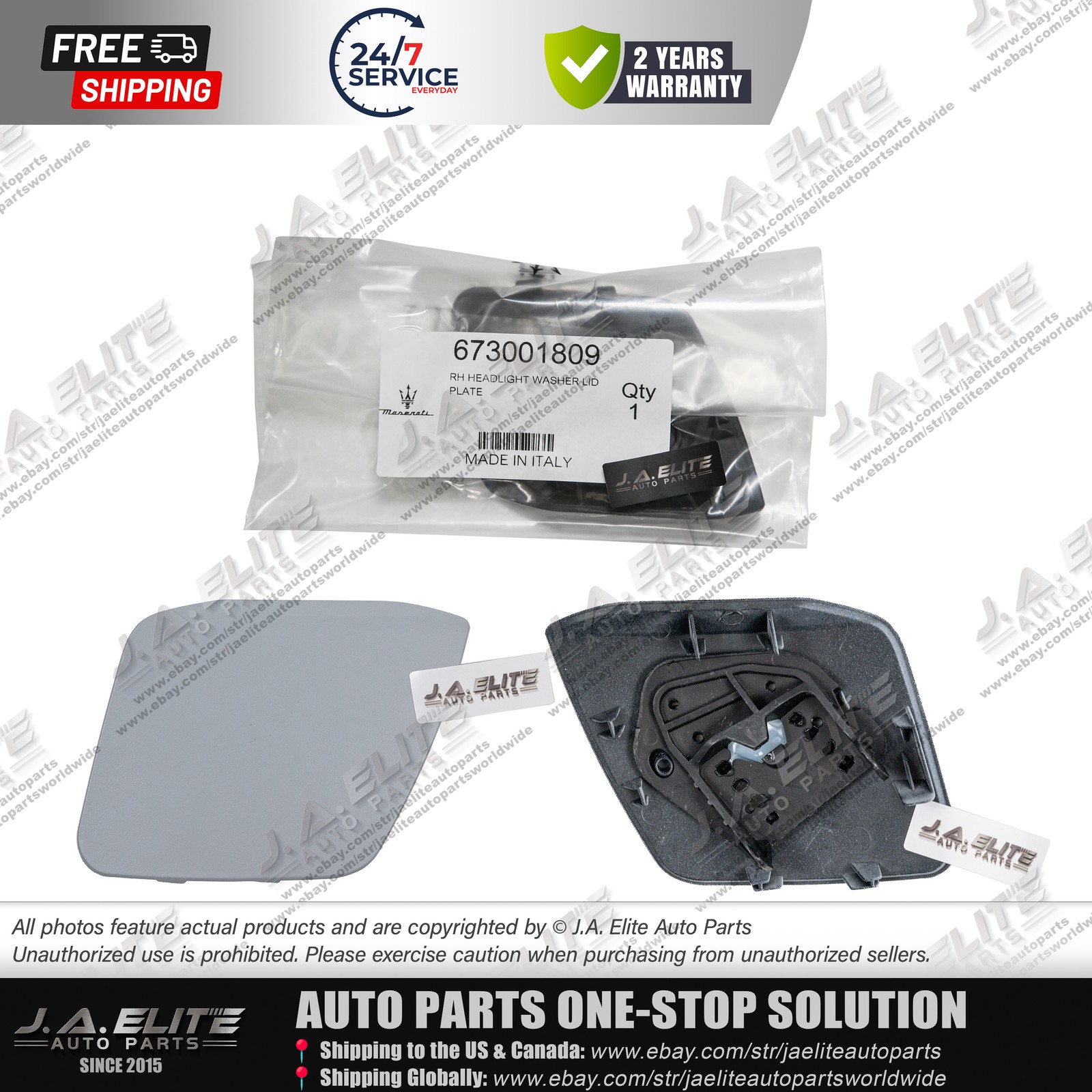 2pcs Genuine Left & Right Headlight Washer Lid fit Maserati Ghibli (2014+)
