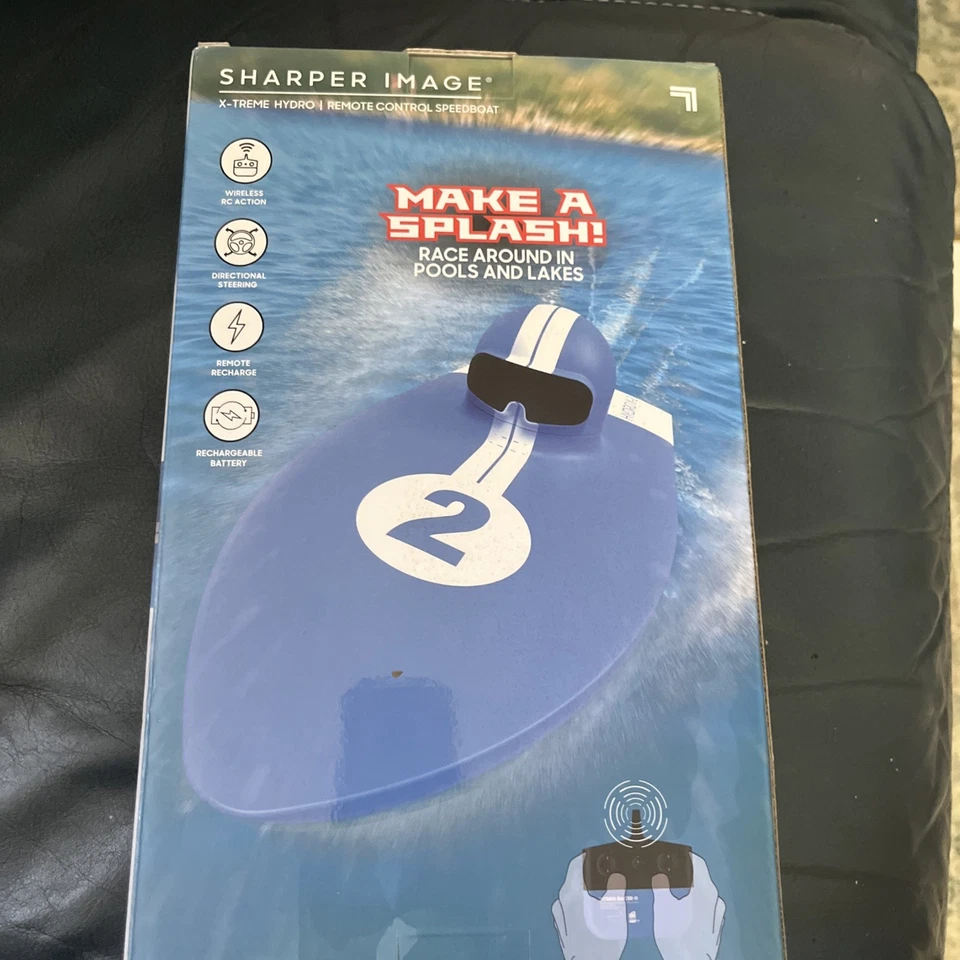 New Sharper Image X-TREME Hydro Racer Radio Control Speedboat Blue #2 50 Ft Rang - Image 4 of 4