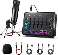 Pacchetto Dispositivo Podcast, Scheda Audio Trasmissione Live Con Microfono a Co