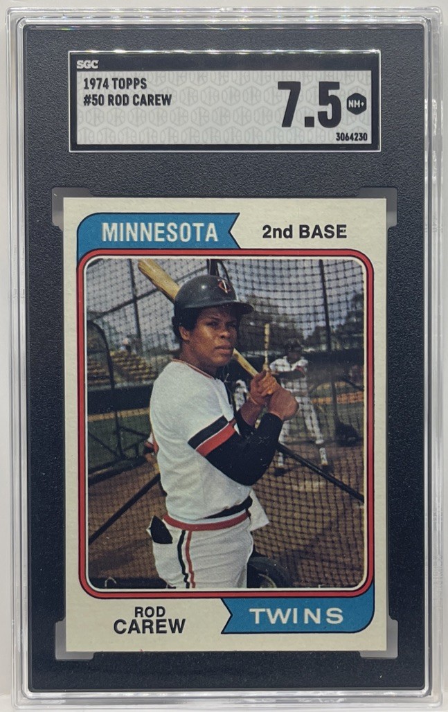 1974 Topps Rod Carew #50 Baseball Card SGC 7.5 NM+ Graded Twins HOF