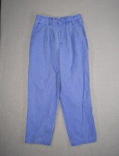 Vintage LL Bean Pants Womens 14 30 Purple Tropic Weights Cotton Canvas Pleated