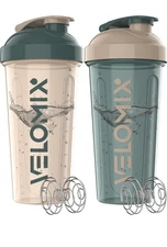 -2 Pack- 28 oz Protein Shaker Bottles for Protein Mixes - 2x Wire Whisk | Lea...