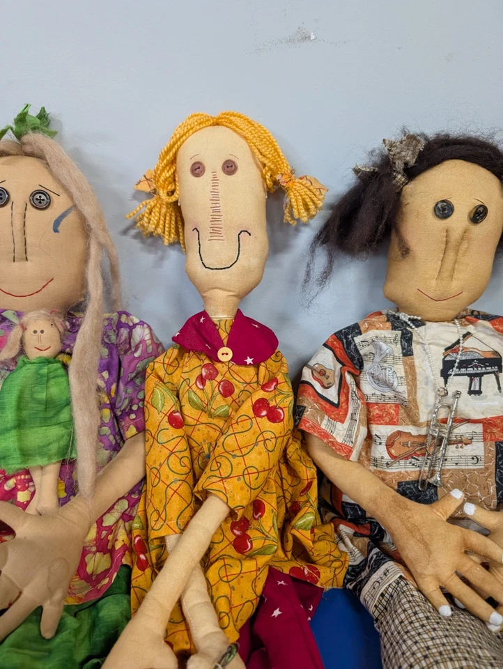 Primitive Folk Art Handmade Dolls - Image 4 of 4