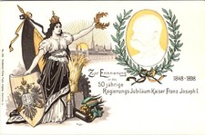 1898, ROYALITY, 50th Anniversary, Kaiser FRANZ JOSEPH I of Austria Postcard