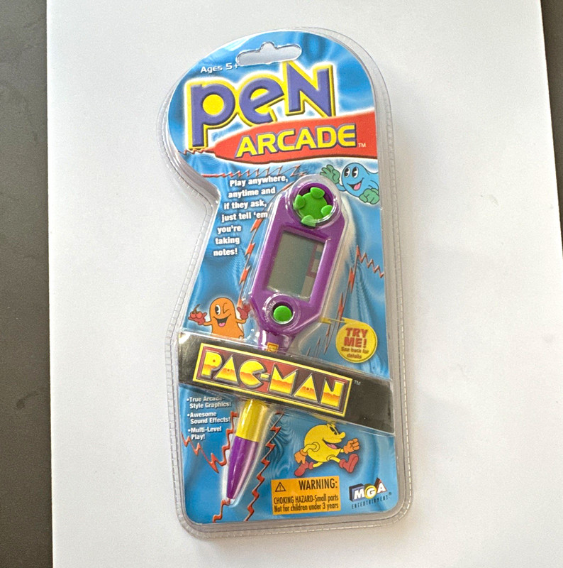 Pac-Man Pen Arcade Handheld Electronic Game sealed nib MPN 248316 2001 MGA