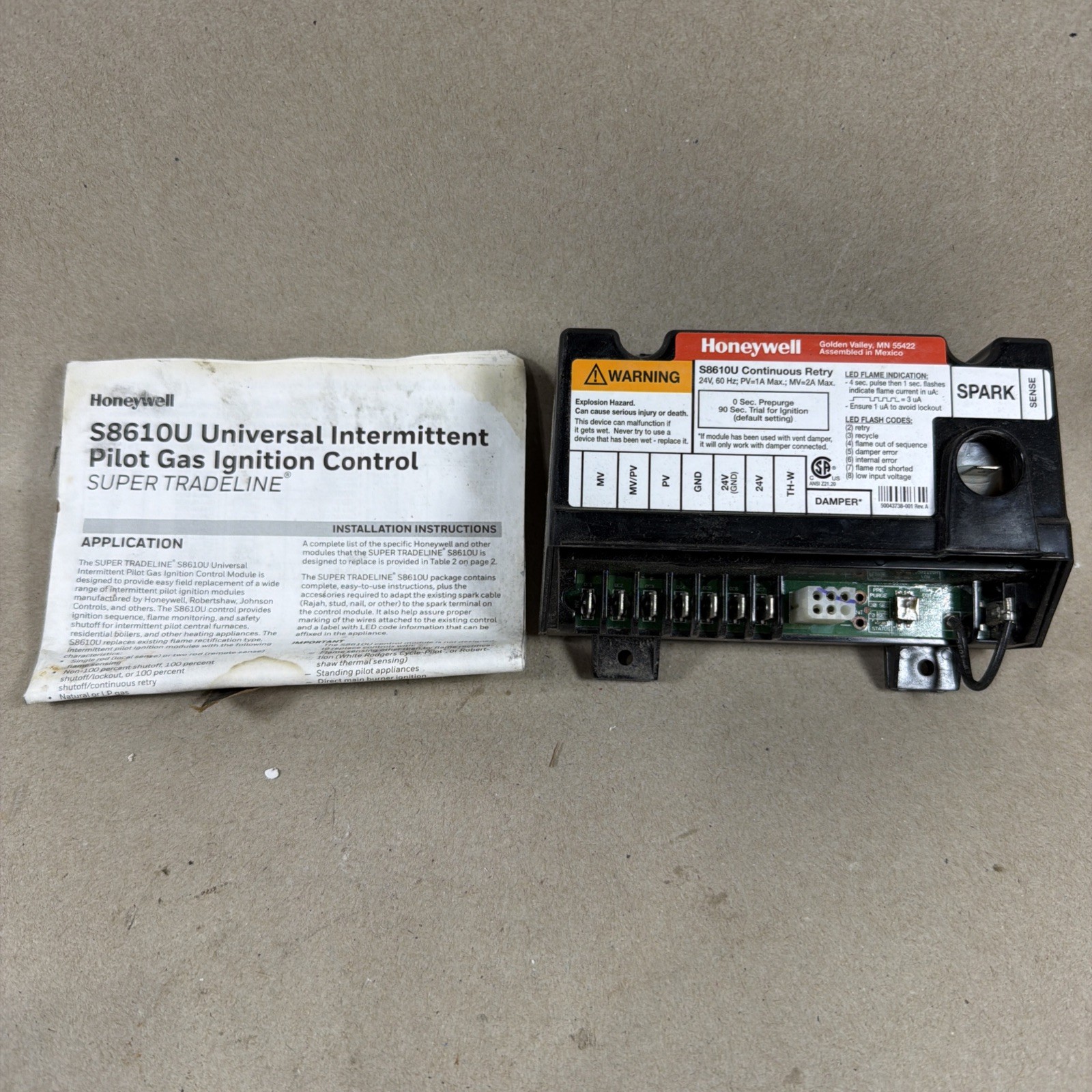 NEW🔥 Honeywell S8610U Universal Intermittent Pilot Ignition Control S8610U3009