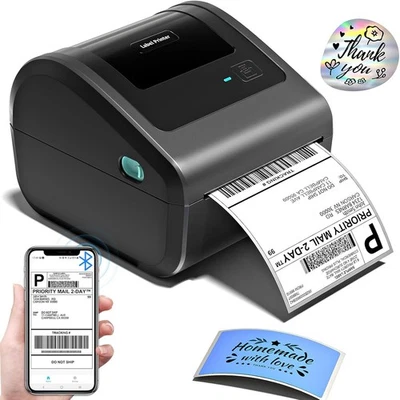 Impresora de etiquetas térmicas Bluetooth 4x6 Impresora para etiquetas de envío USPS FedEx UPS Foto 1 de 4