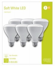 GE Lighting 240110 9W BR30 Soft White Reflector Flood LED Light Bulb - Pack of 6