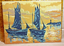 Vintage 1960/70s Steiner Freres "Crepuscule Marin" French Needlepoint on Board