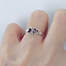 Sterling Silver Infinity Heart Ring, Eternity Love Knot Rings, Trinity Knots