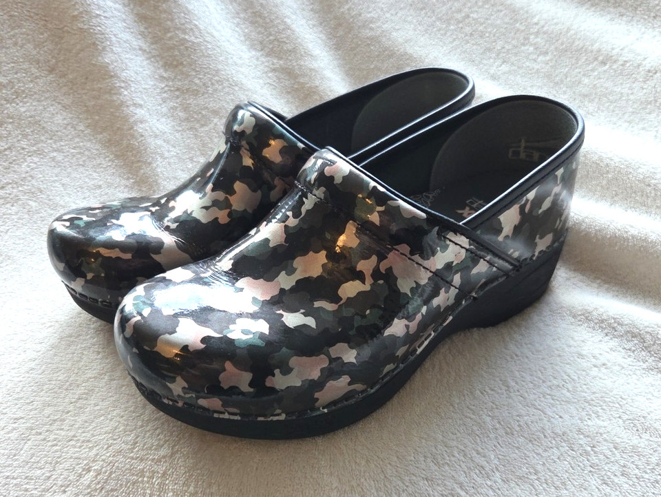 Dansko XP 2.0 Patent Camo Professional Clog Comfort Shoes 3950-980202 sz 38 US 8