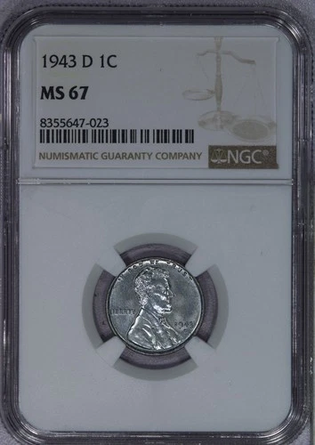 1943-D Lincoln Wheat Cent 1c NGC MS67 - Fresh Coin and Holder!