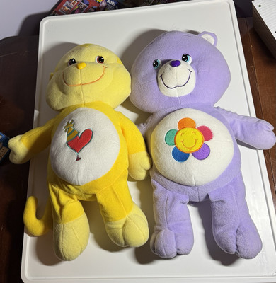 Jumbo 2004 Care Bears Plush Extra Large 24'' Harmony Bear & Playful Heart Monkey