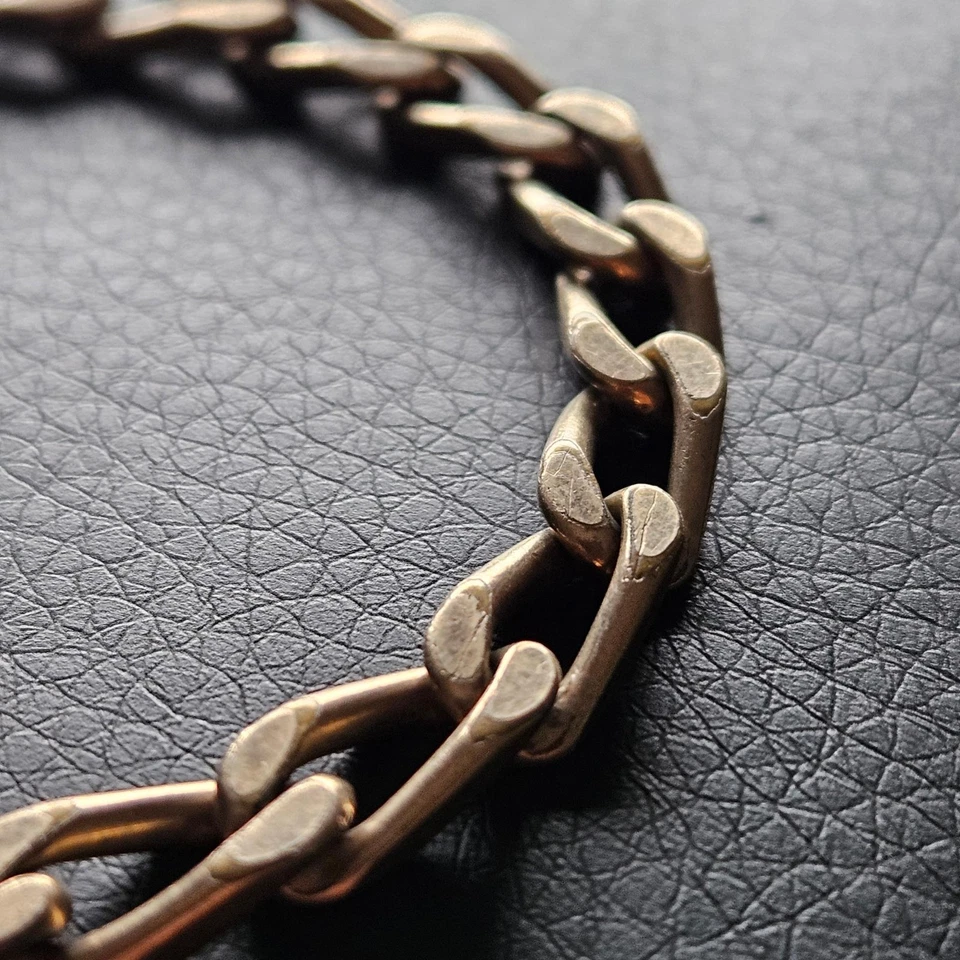 Bracelet maille chaîne plate fermoir menotte plaqué or longueur 19 cm bijou - Photo 3/4