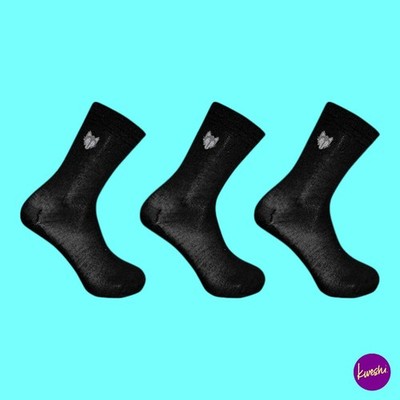 TEAM MAGNUS Unisex Woll Wandersocken, Tundra Wolf 3er Pack, schwarz, UK XXS, 25-28