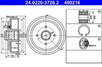 Ate Bremstrommel Hinten FüR Ford Mazda