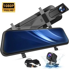 10" Spiegel Dashcam 1080P FHD Kamera Auto Front & Rückfahrkamera Videorecorder