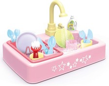 Play Kitchen Sink -Kids Small Play Kitchen Sink with and Cooking Toys 18 PieceS