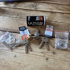 ULTION RIM LOCK HIGH SECURITY, BRASS AND NICKEL 3 DEMBLE KEYS 