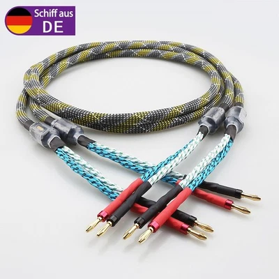 AUDIOCRAST Hifi Lautsprecherkabel mit Bananensteckern 9 AWG fürHiFi-Surround-Sound Bi-Amp