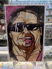 Hal Haney Bret Hart Autographed Print Split Jim Neidhart Hart Foundation
