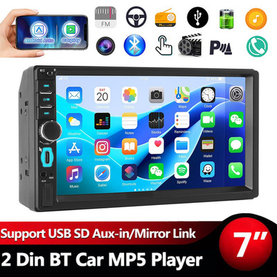 Double 2 Din 7in Car Stereo Touch Screen Car Radio Apple CarPlay Android Auto BT