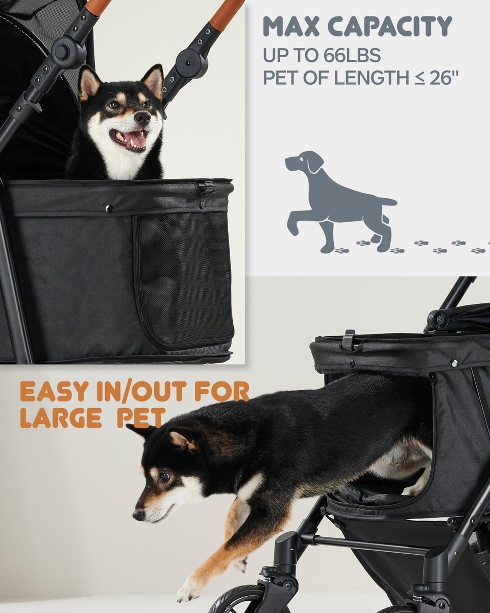 Zoosky Dog Stroller for Medium/Large Dogs 66lbs All Terrain Pet Carrier |  eBay
