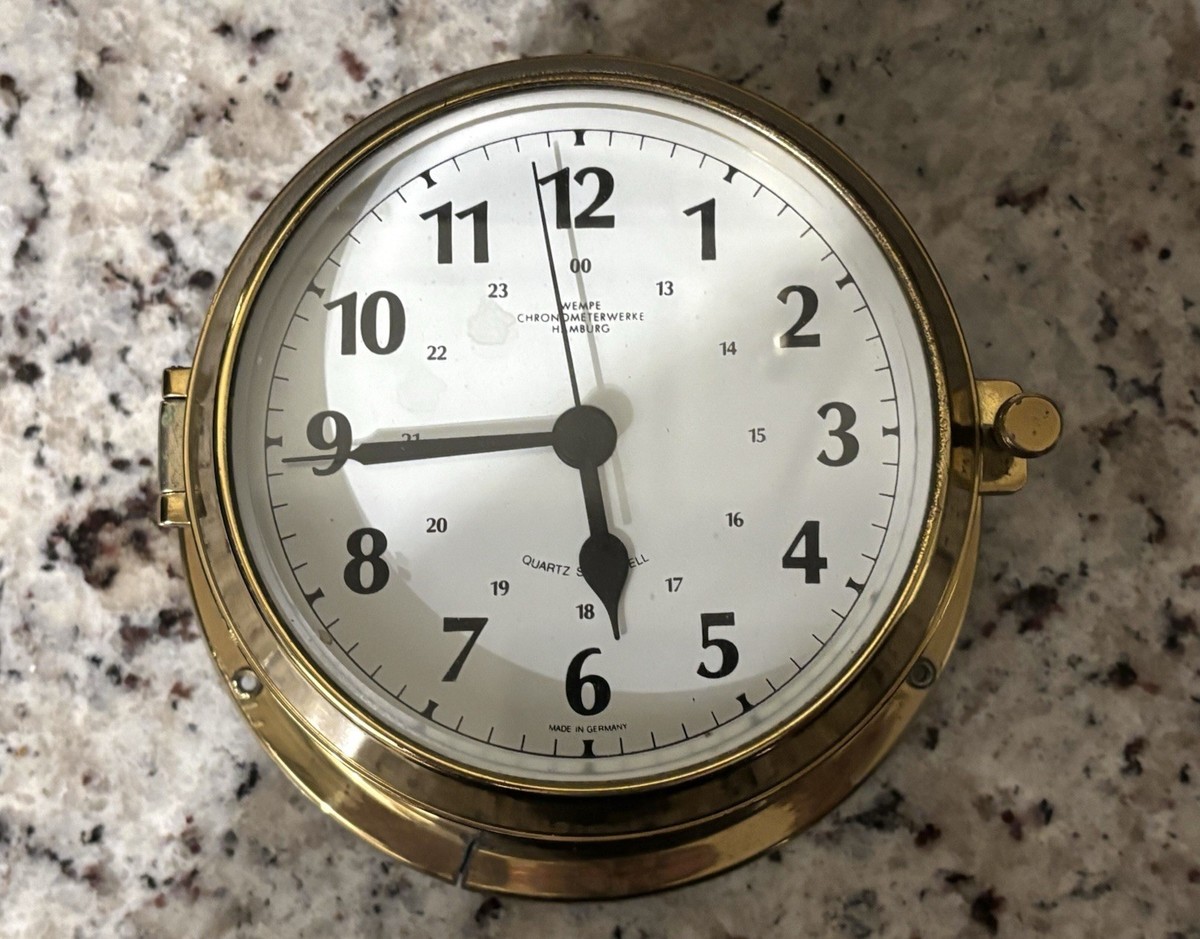 ドイツ　Wempe Hamburg製　アンティーク　船舶用マリンクロノメーター Vintage WEMPE Chronometerwerke Hamburg Germany Quartz Marine Brass