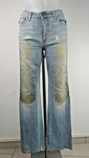 JUST CAVALLI PANTALONE JEANS DONNA TG 42 / W28 DENIM WOMAN VINTAGE A ZAMPA