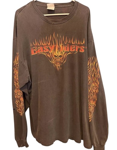 Vintage Easyriders Flame Biker Heaven & Hell Long Sleeve T-Shirt GRAIL 2Xl - Picture 2 of 5