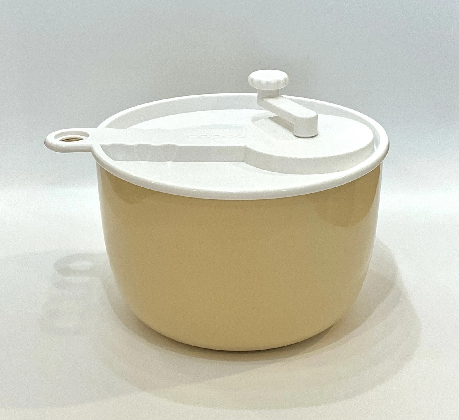 Vintage Copco Large Beige Salad Spinner White Lid Sam Lebowitz Design #604 USA
