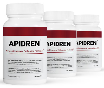 3 Pack Apidren, formula to help you burn fat-60 Capsules x3
