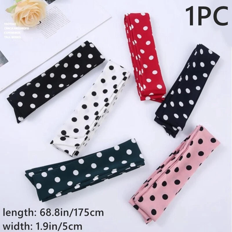 1 pieza Mujeres Chifón Lunares Cintura Cinturón Faja Cinta Cintura para Camisa Vestido Foto 2 de 4